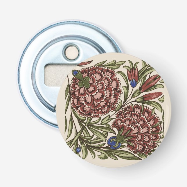 Décapsuleur Carreau de fleur d'œillet Art antique rustique De  (Devant)