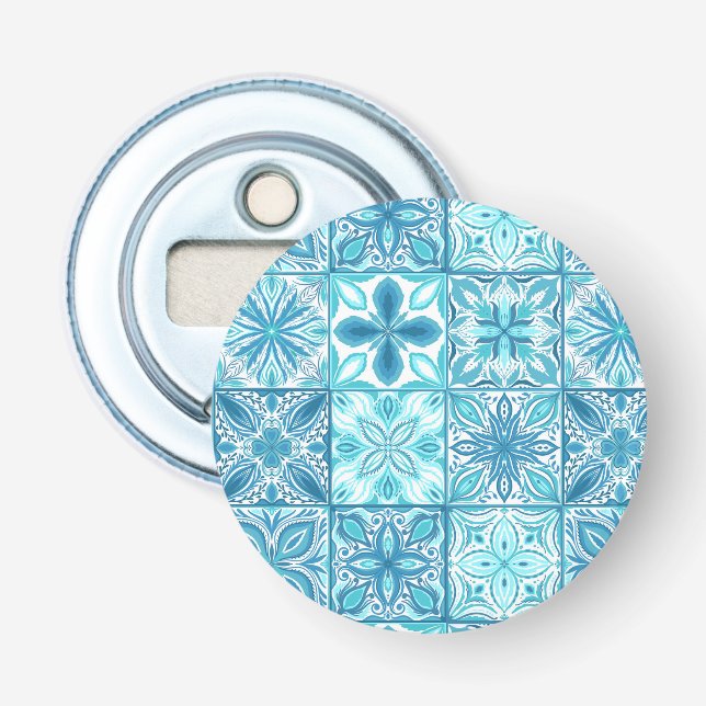 Décapsuleur Carreaux décorés en bleu et blanc (Devant)