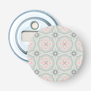 Décapsuleur Carreaux Floraux Pastel Vert