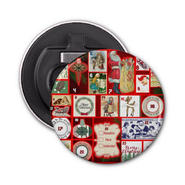 Décapsuleur Carrés de l'illustration de Noël (Devant)