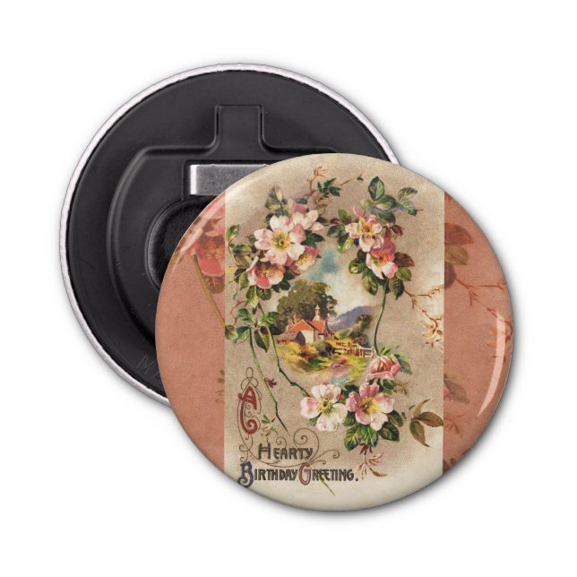 Décapsuleur Carte d'anniversaire vintage (Devant)