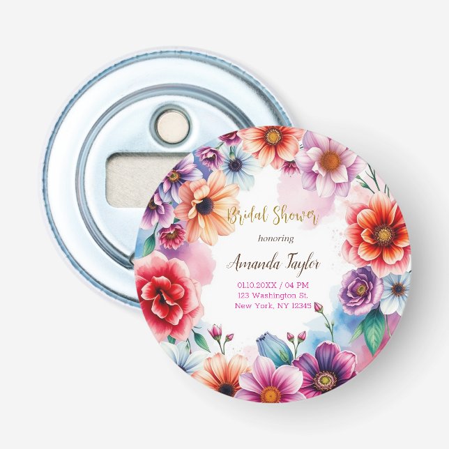 Décapsuleur Carte de Fête des mariées de calligraphie minimali (Devant)