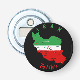Décapsuleur Carte de l'Iran avec drapeau et emblème