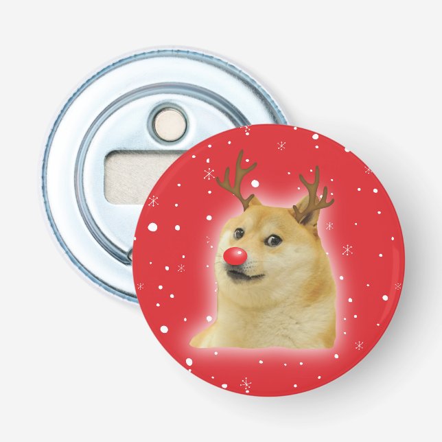 Décapsuleur Carte de Noël de chien de meme Dogright Doggo roug (Devant)