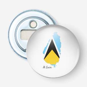 Décapsuleur Carte du drapeau de Sainte-Lucie