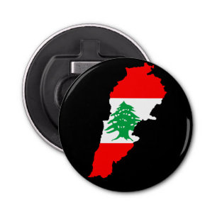 Décapsuleur Carte du Liban avec drapeau