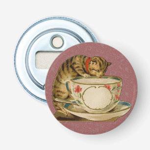 Décapsuleur Cat Teacup Cute Vintage Victorien
