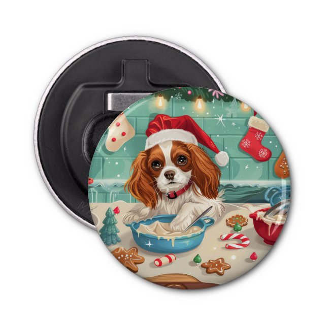 Décapsuleur Cavalier King Charles Spaniel Baking Noël (Devant)