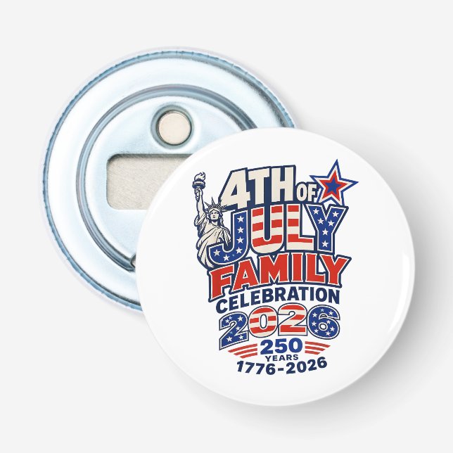 Décapsuleur Célébration de la fête familiale du 4 juillet 2026 (Devant)