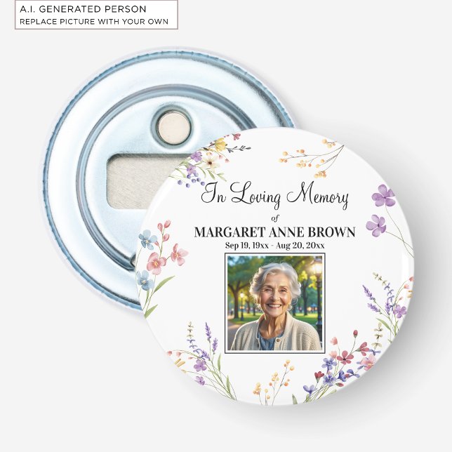 Décapsuleur Célébration élégante de la vie avec fleurs - Souve (Créateur téléchargé)