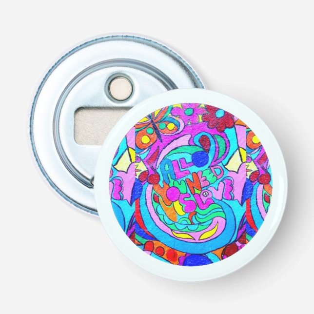 Décapsuleur cercle d'amour super hippie (Devant)