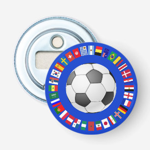 DÉCAPSULEUR CERCLE DE SYMBOLE DE FOOTBALL DE SOCCER 2018