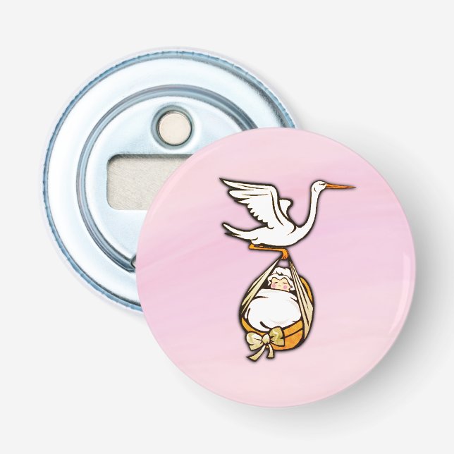 Décapsuleur C'est une fille que la cigogne apporte bébé (Devant)