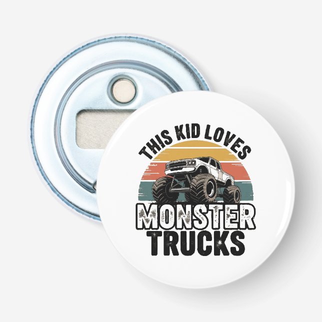 Décapsuleur Cet enfant aime les monstres trucks (Devant)