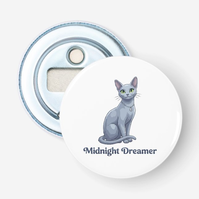Décapsuleur Chat céleste rêveur de minuit (Devant)