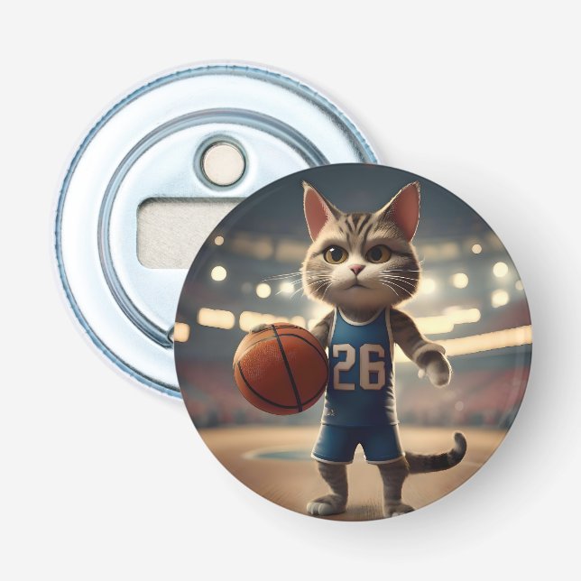 Décapsuleur Chat de basket-ball, (Devant)