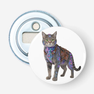Décapsuleur Chat de circuit cyberpunk – Bête de technologie né