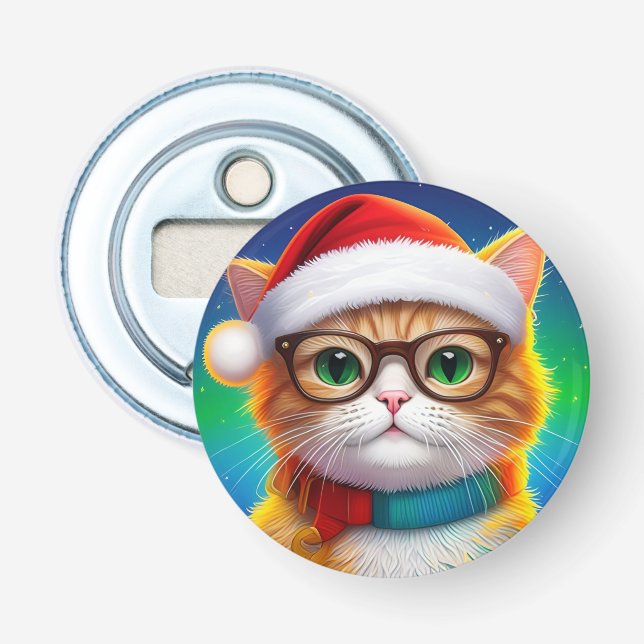 Décapsuleur Chat de Noël mignon Santa Claus-68265 (Devant)