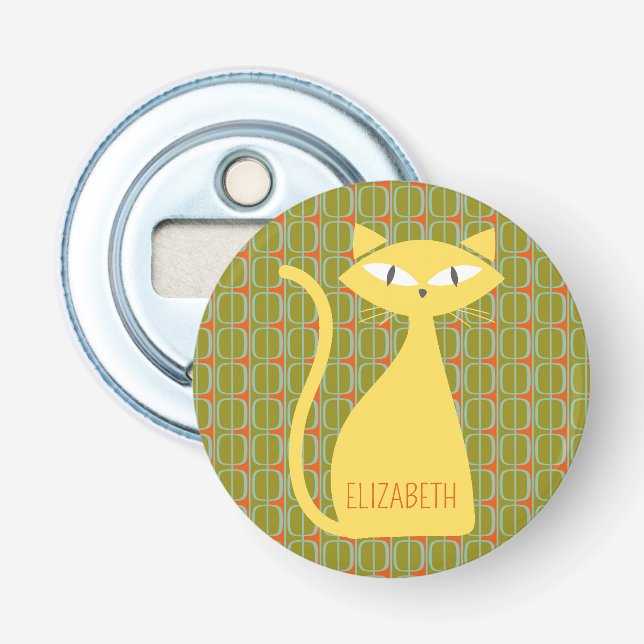 Décapsuleur Chat de style moderne du milieu du siècle sur moti (Devant)