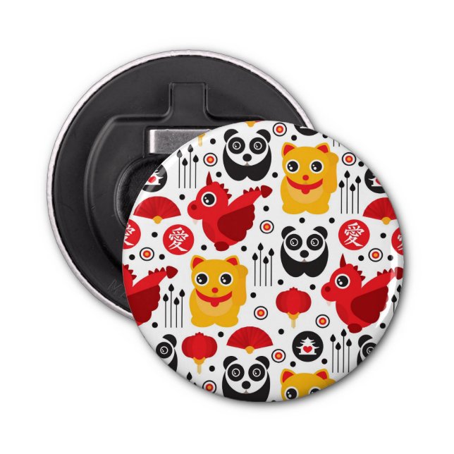 Décapsuleur Chat, dragon, et panda chanceux de la Chine (Devant)