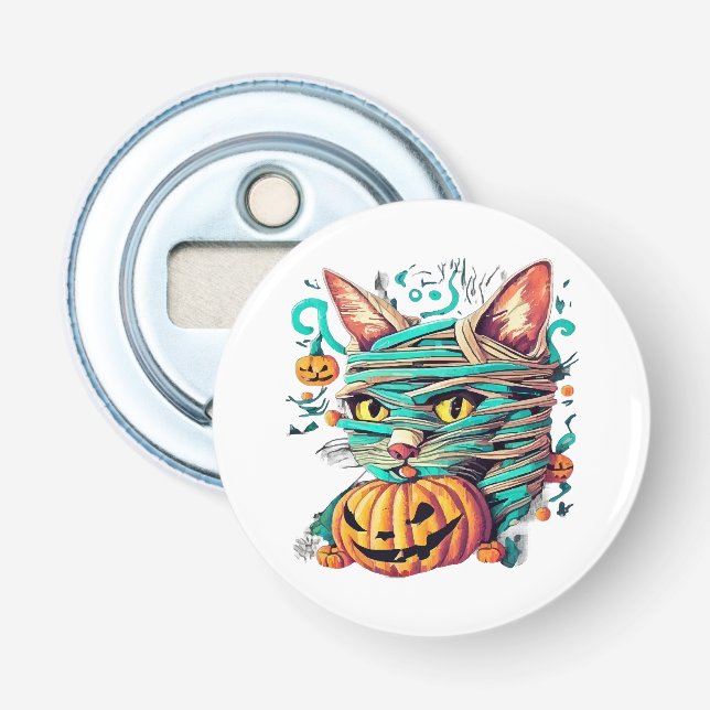 Décapsuleur Chat momie drôle Halloween (Devant)