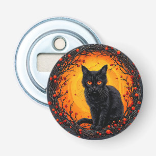 Décapsuleur Chat noir Halloween aux yeux lumineux