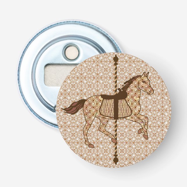 Décapsuleur Cheval de carrousel - Chocolat Brown et Tan (Devant)