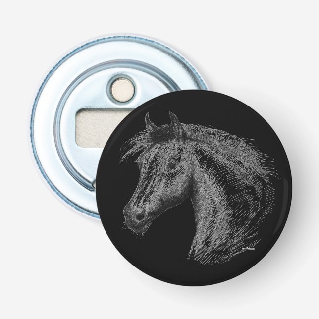 Décapsuleur Cheval : Noir (Devant)