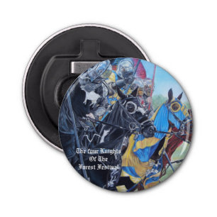 Décapsuleur chevaliers médiévaux historiques jouant à cheval