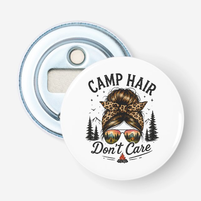 Décapsuleur Cheveux de camp, on s'en fiche, chignon désordonné (Devant)