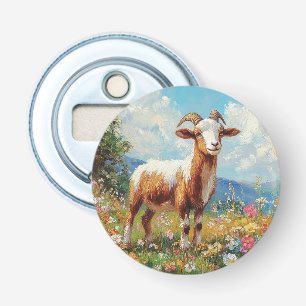 Décapsuleur Chèvre mignonne Coloré Fleur sauvage Meadow