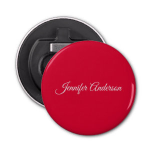 Décapsuleur Chic Calligraphie Élégant Cerisier Rouge Personnal