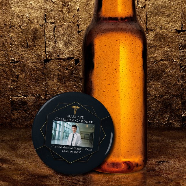 Décapsuleur Chic Médicale School Photo Black Graduation Party (Créateur téléchargé)