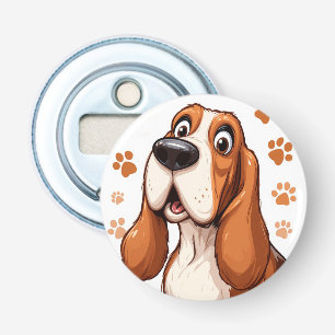 Décapsuleur Chien Basset Joyeux avec Empreintes de Pattes Oran
