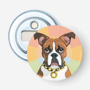Décapsuleur Chien Boxer dans un cadre circulaire vibrant