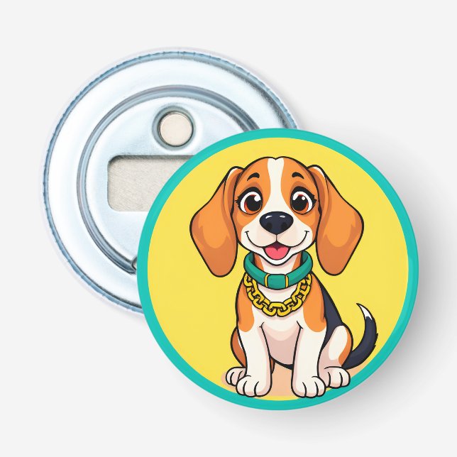Décapsuleur Chien de dessin animé adorable souriant avec entra (Devant)