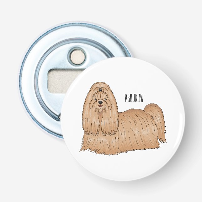 Décapsuleur Chih tzu long cheveux dessin de chien (Devant)