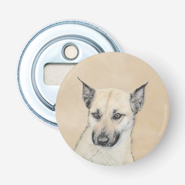 Décapsuleur Chinook (Oreilles Pointées) Peinture - Art Chien o (Devant)