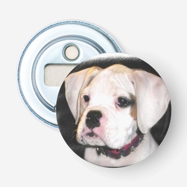 Décapsuleur Chiot blanc de boxeur (Devant)