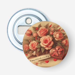 Décapsuleur Chocolats et fleurs de la Saint-Valentin vintage