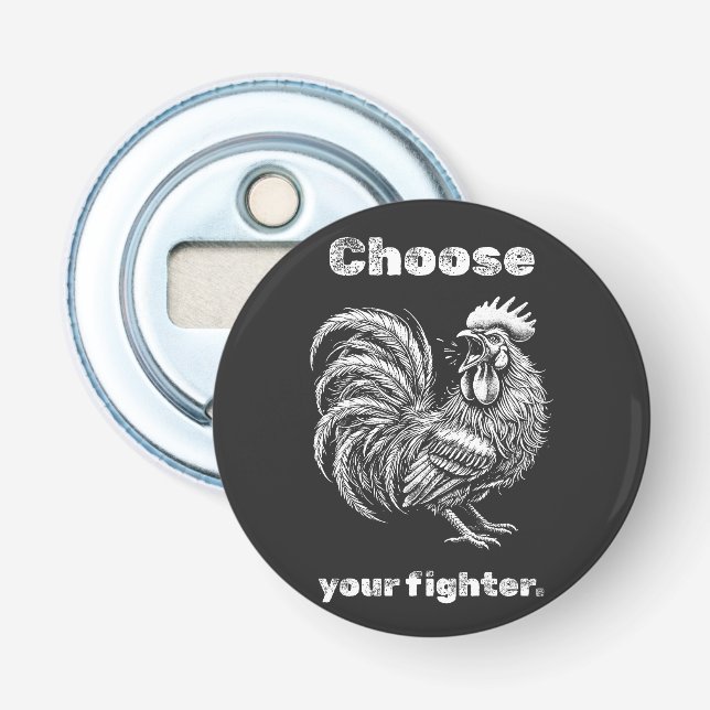 Décapsuleur Choisissez votre combattant – Coq démoniaque. (Devant)