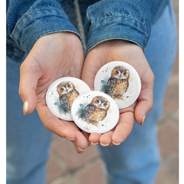 Décapsuleur Chouette mignonne en aquarelle (Créateur téléchargé)