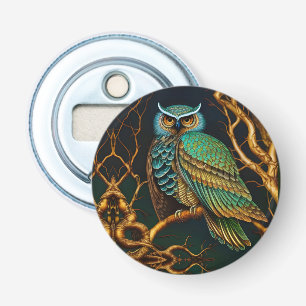 Décapsuleur Chouette Turquoise et Or