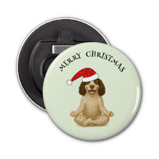 Décapsuleur Christmas yoga spaniel your text
