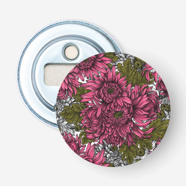 Décapsuleur Chrysanthème rose (Devant)