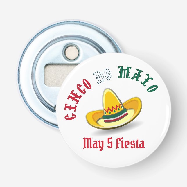 Décapsuleur Cinco de Mayo personnalisable Fête du 5 mai (Devant)
