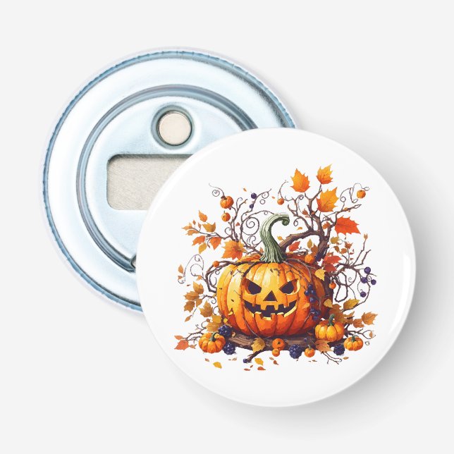 Décapsuleur citrouille drôle d'Halloween d'automne (Devant)