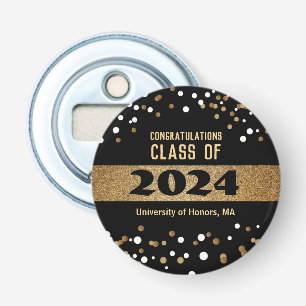 Décapsuleur Classe de 2024 Gold Noir confetti Graduation