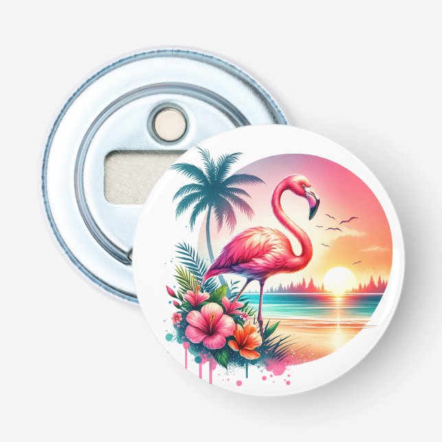 Décapsuleur Clipart Coucher de soleil flamant rose-93938 (Devant)