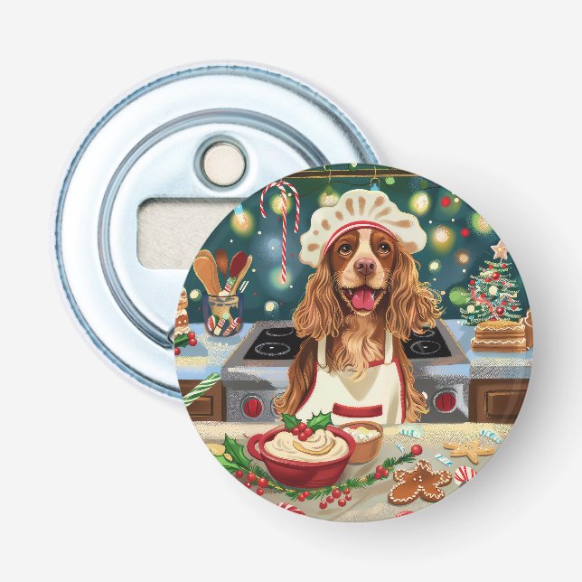 Décapsuleur Cocker Spaniel Fait de la Pâtisserie pour les Fête (Devant)